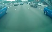 Biker knocked under a truck and crushed 23