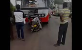 Aftermath of motorcycle vs bus 30