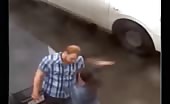Angry wife gets brutal beating from her husband on road 12