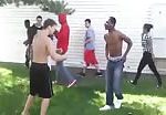 Black and white boy street fighting 2