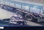Cctv footage truck crushing motorcyclist's legs 2