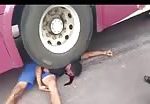 Cyclist crushed under bus wheels 2
