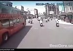 Man gets his head run over by bus 1