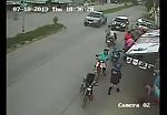 Motorcyclist hit by a car in china 1