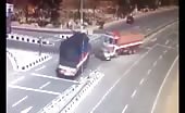 Small car gets sandwiched 14
