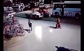 Woman got run over by bus 13