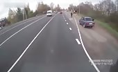 Woman sent flying by a speeding car 1