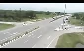 Bike hit by a speeding car 1