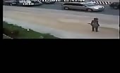 Biker and pedestrian smashed by a speeding car 22