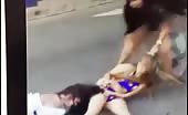 Bitches catfight on the road 1