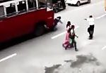 Bus runs over a lady crossing the street 2