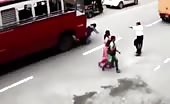 Bus runs over a lady crossing the street 3