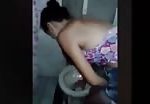 Crazy woman drinking from toilet 1