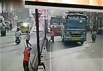 Indian sweeper runs over by a bus 2