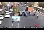 Jeep loses control and smashes in to motorcycle and people 1