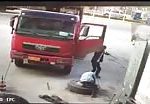 Man tossed into air by exploding tire 1