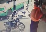 Indian bus crushes man on motorbike 1