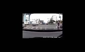 Motorbike rider hits car 3