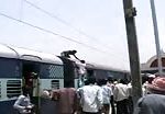 Indian local man grabs the power cables of the train 2