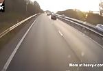Truck ploughs full speed into the back of a queuing car 2