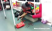 Blood fight in asian subway 8