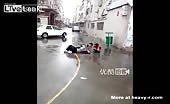 Chinese man beats his wife in front of their child 14
