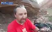 Mountain climber jumps and gets nasty foot injury. 1
