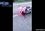 Unfortunate biker decapitated with his head lying in a field 2