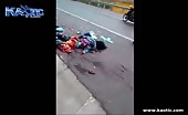 Biker with his head and body crushed 24