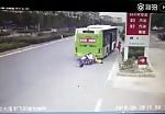 Four idiots on scooter crashes into bus 1