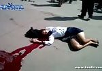 Girl laying dead leaking a lot of blood 1