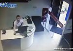 Pickup slams through office slamming into workers 1