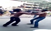 Indian drunk man fighting in street. 9