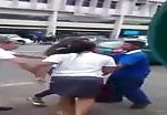 Shoplifter girl beaten badly 1