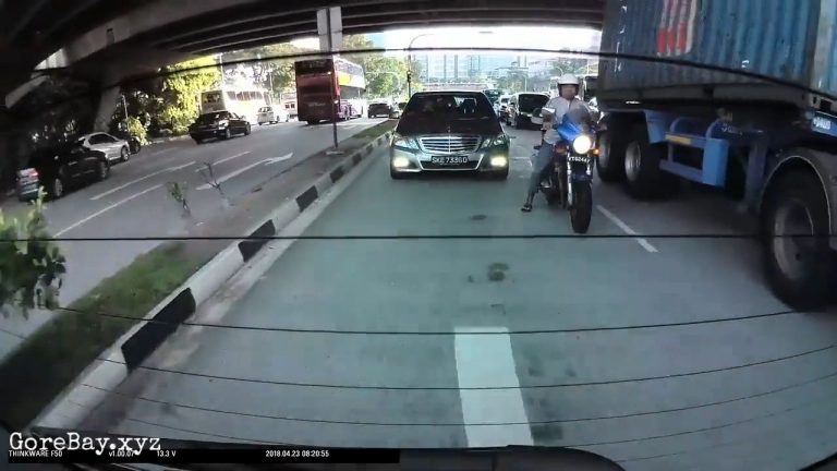 Rider almost get ran over by a truck 25