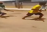 African men machete fighting 1