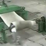 Rolling machine pulls and spins a worker 2