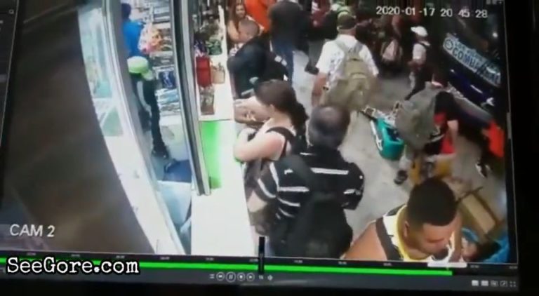Bus crushes people to the wall 11