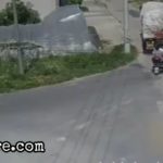 Careless truck driver rolls over biker with passenger 1