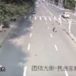 Man rushes while crossing the road ended up getting swept away 1