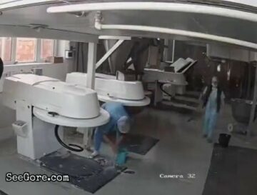 Female worker pulled into kneading machine 7