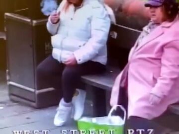Woman smoking cigarette on a bench hit by a car 5