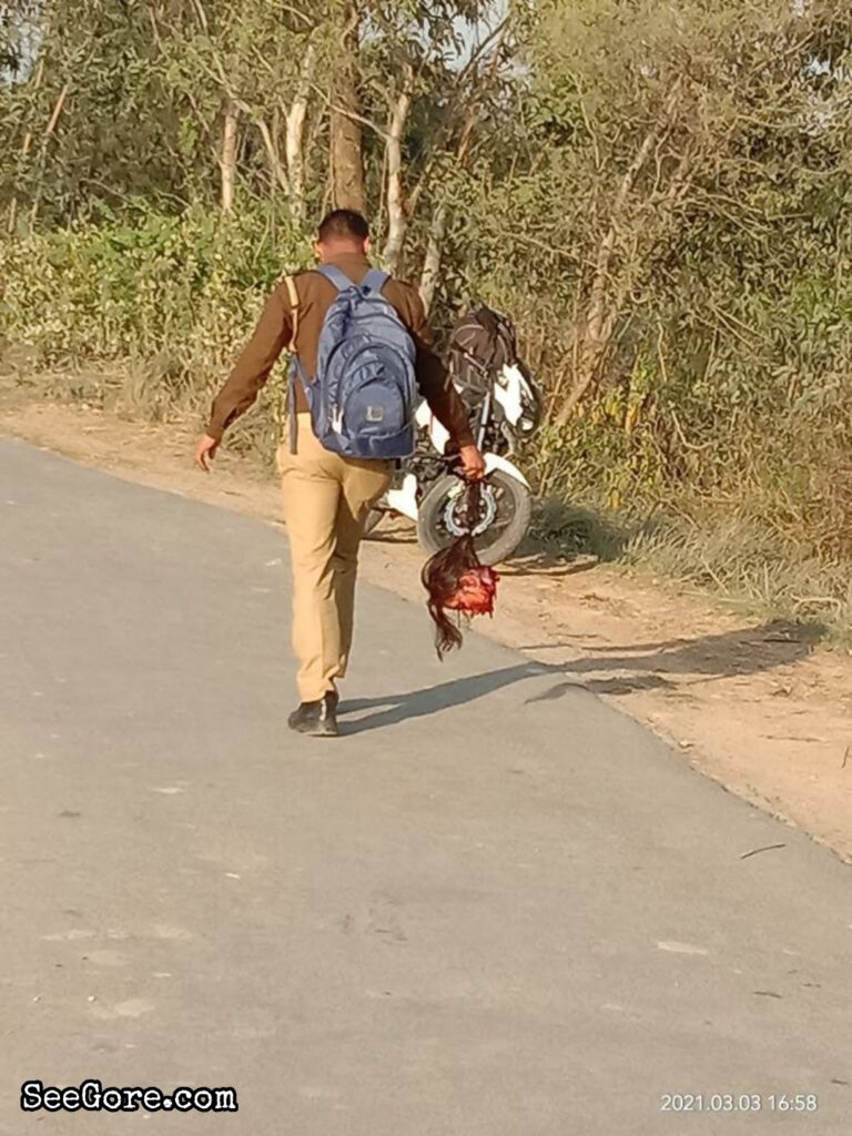 Father surrendering while carrying his 17-year-old daughter's head 5