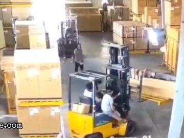 Pranking with forklift goes wrong 5