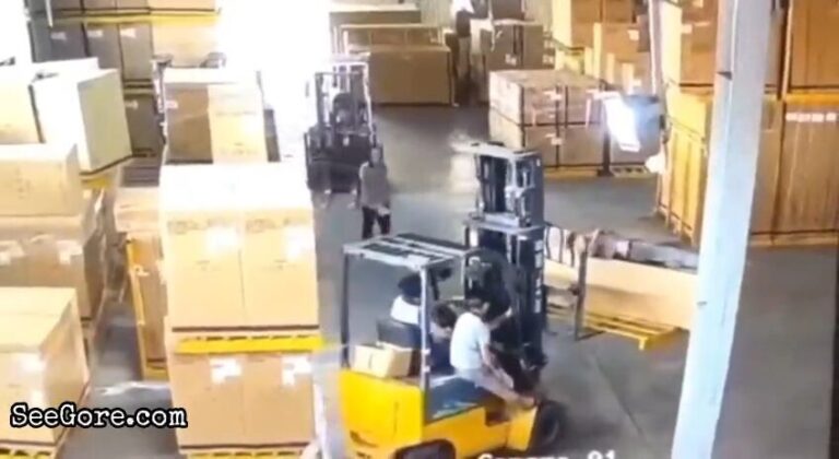 Pranking with forklift goes wrong 26