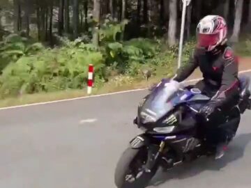 A bike goes straight into a cliff 7