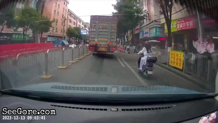 Biker crushed by a truck 24