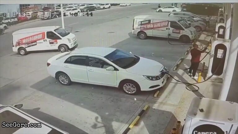 Courier van drives straight into a man 25