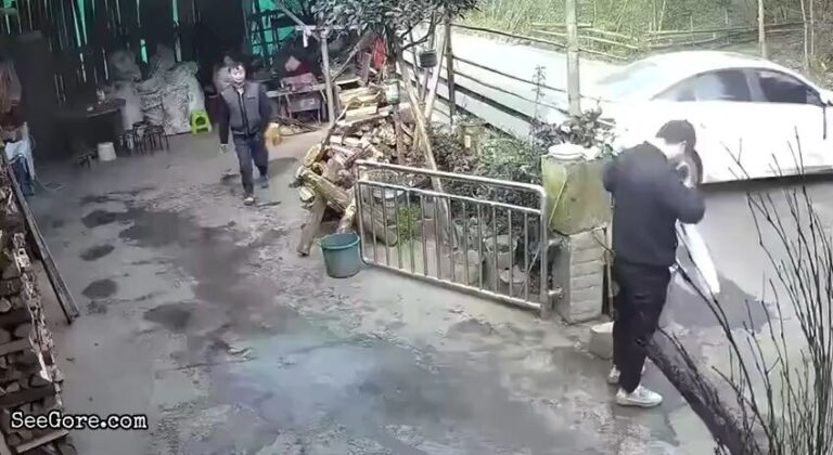Small truck loses control and hit a man 17