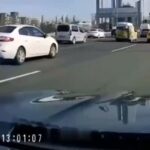 Instant karma to a biker in a road rage 1